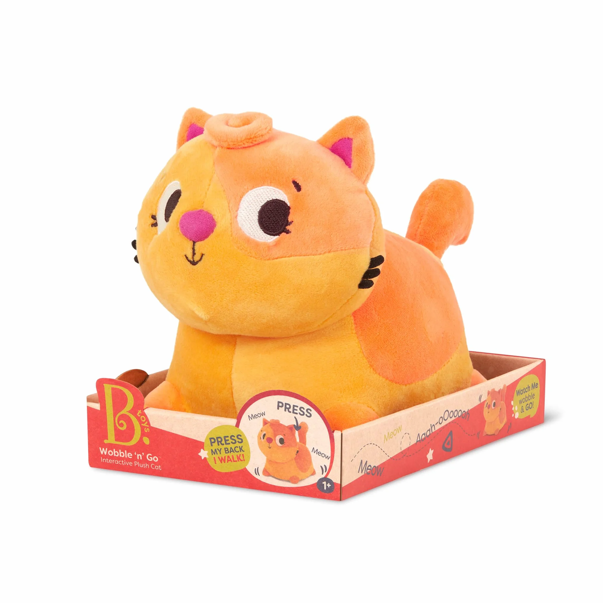 B. Toys By Battat Kot Przytulanka z Dźwiękami, Pomarańczowy, Od 6 miesięcy, BX2120Z