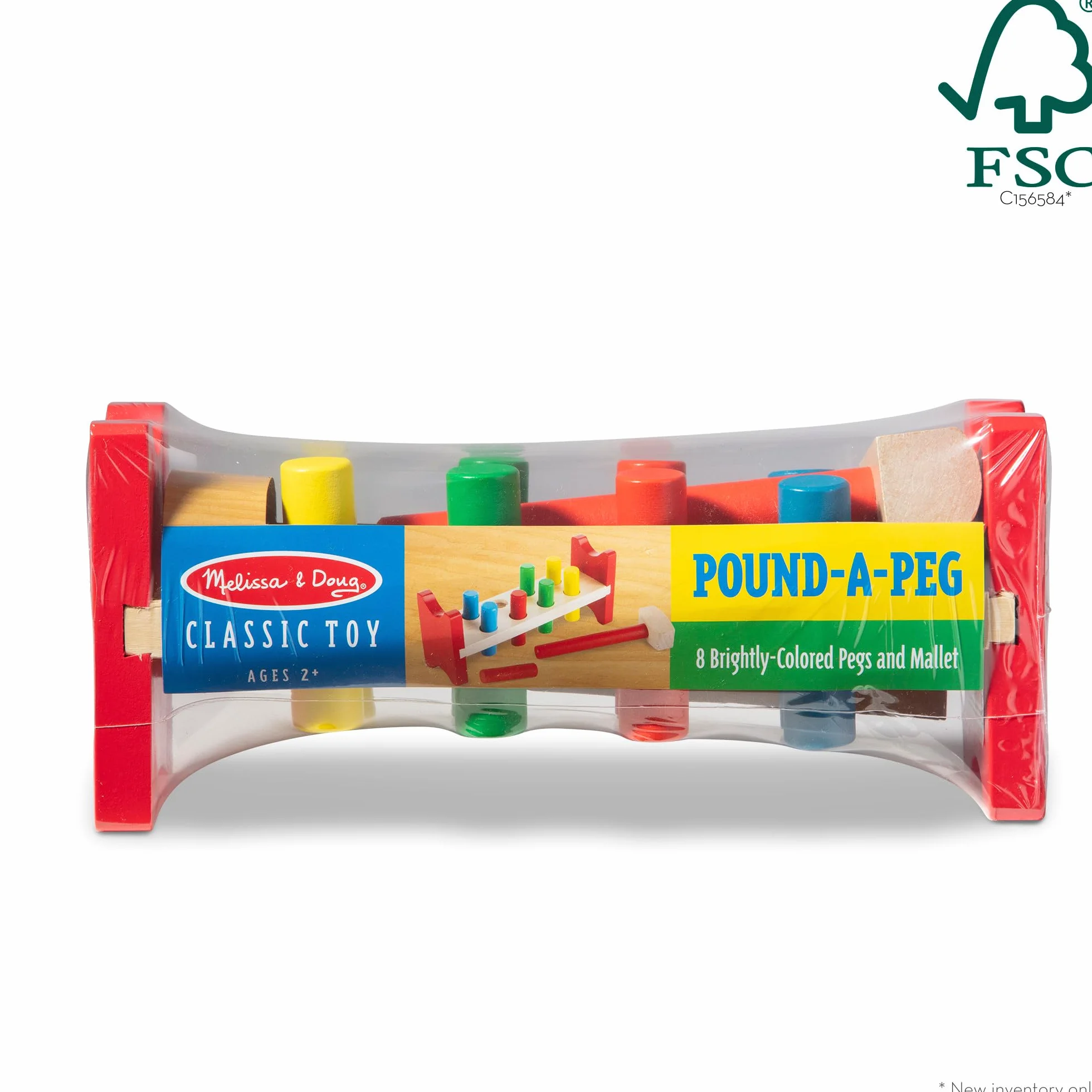Melissa & Doug Deluxe drewniana zabawka Pound-A-Peg z młotem - certyfikat FSC