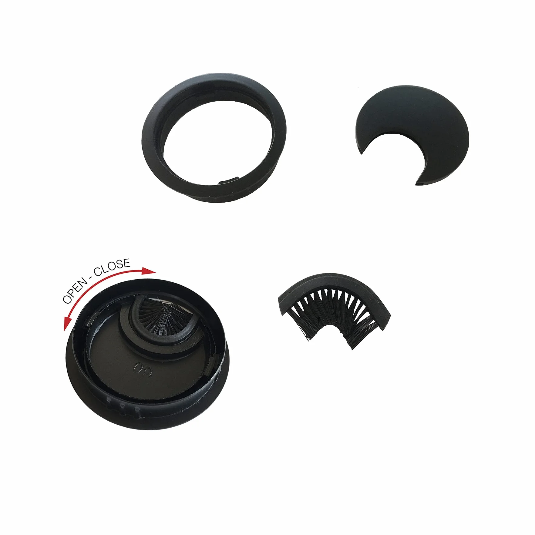 LIKERAINY Przelotka Kablowa Drutowe Przelotki na Biurko Okrągły Ø60mm Wylot Kablowy Schludna Pokrywa Wkładka Organizacja Kabli i Przewodów w Metalu Czarne 4 pcs