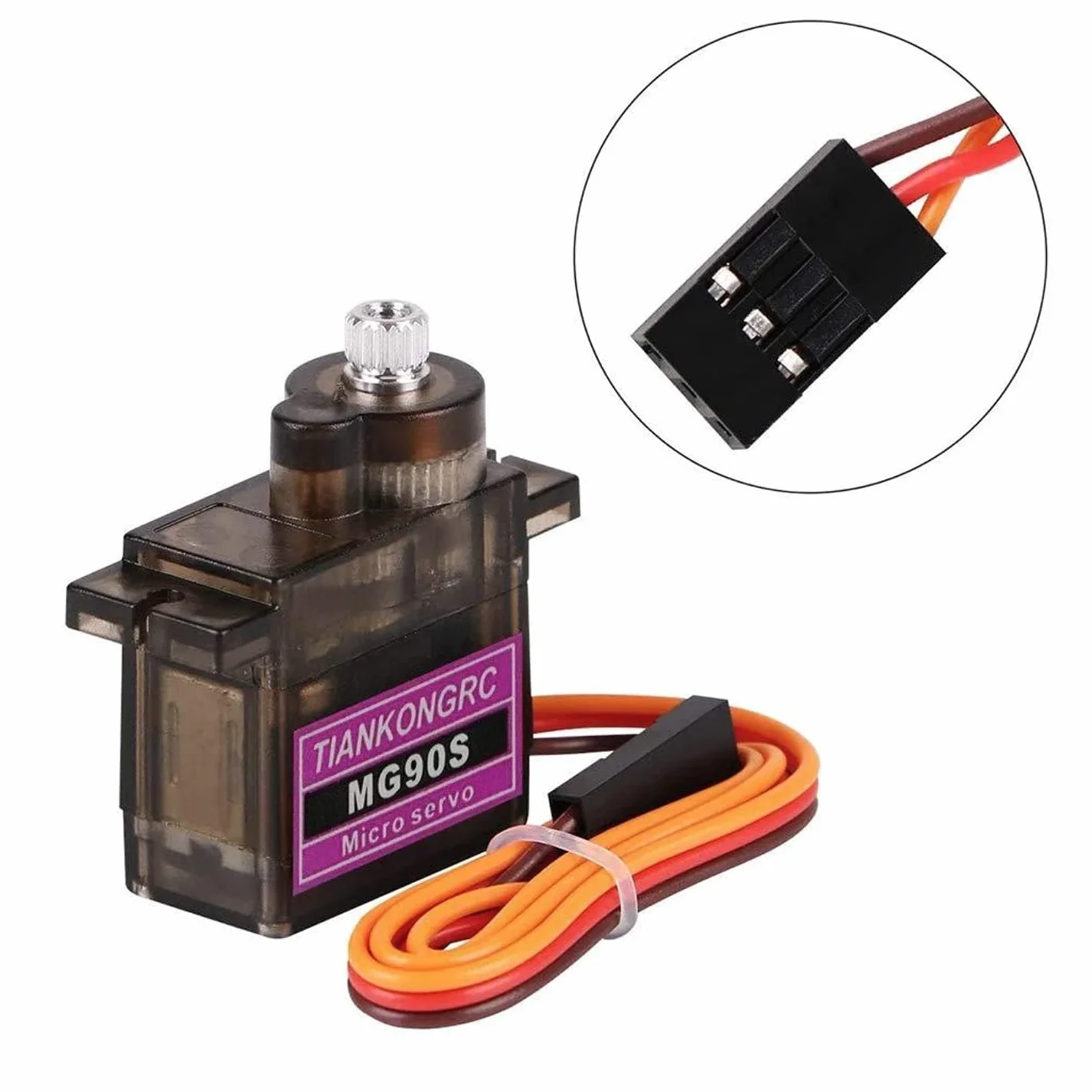 1 sztuka Premium Mini Servo MG90S 100% metalowa przekładnia z wtyczką JR 25 cm 22AWG kabel do RC Copter Dron DIY helikopter robot