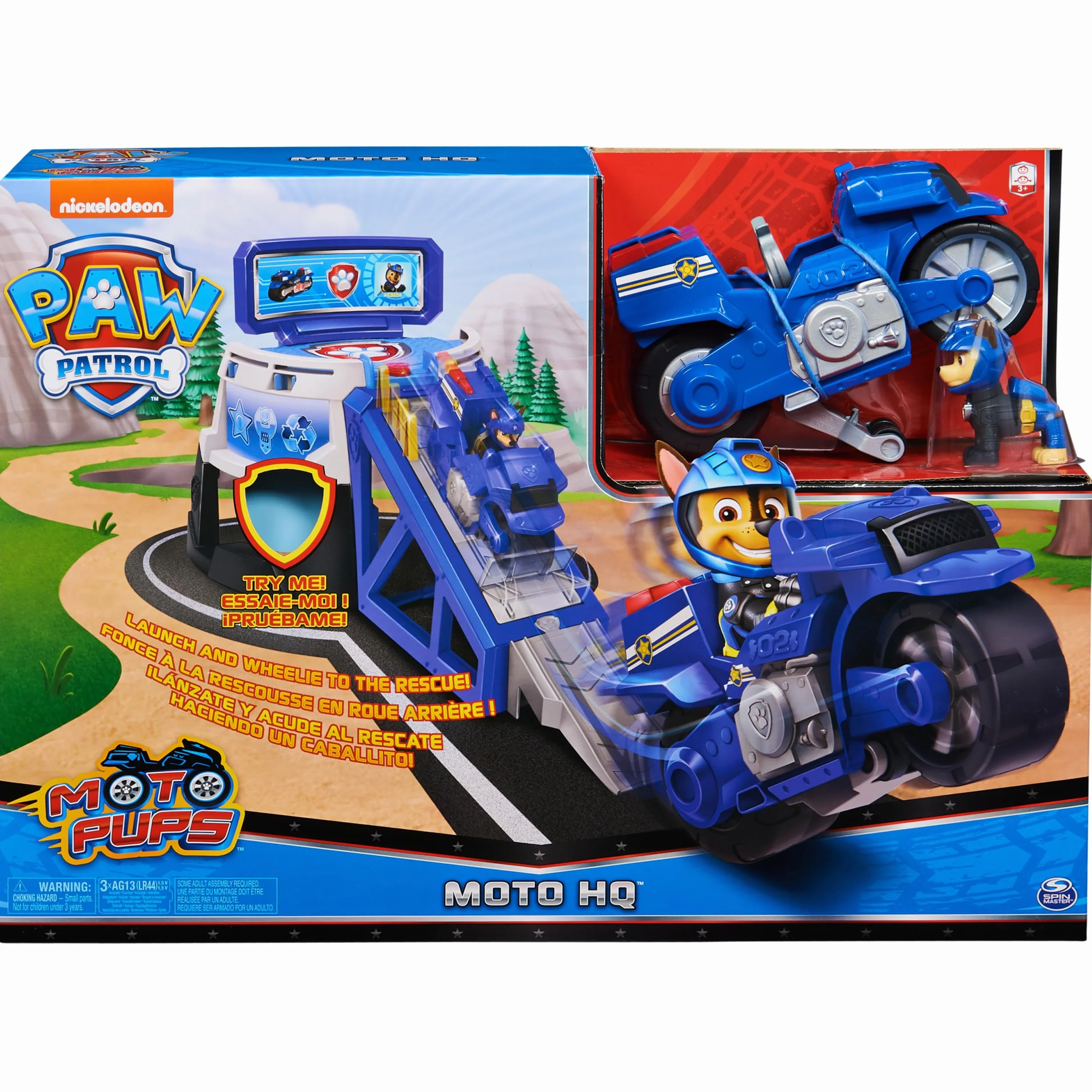 Paw Patrol Moto Pups Zestaw Motocyklowy z Figurką Chase, Wielokolorowy, Od 3 Roku Życia, 6060233