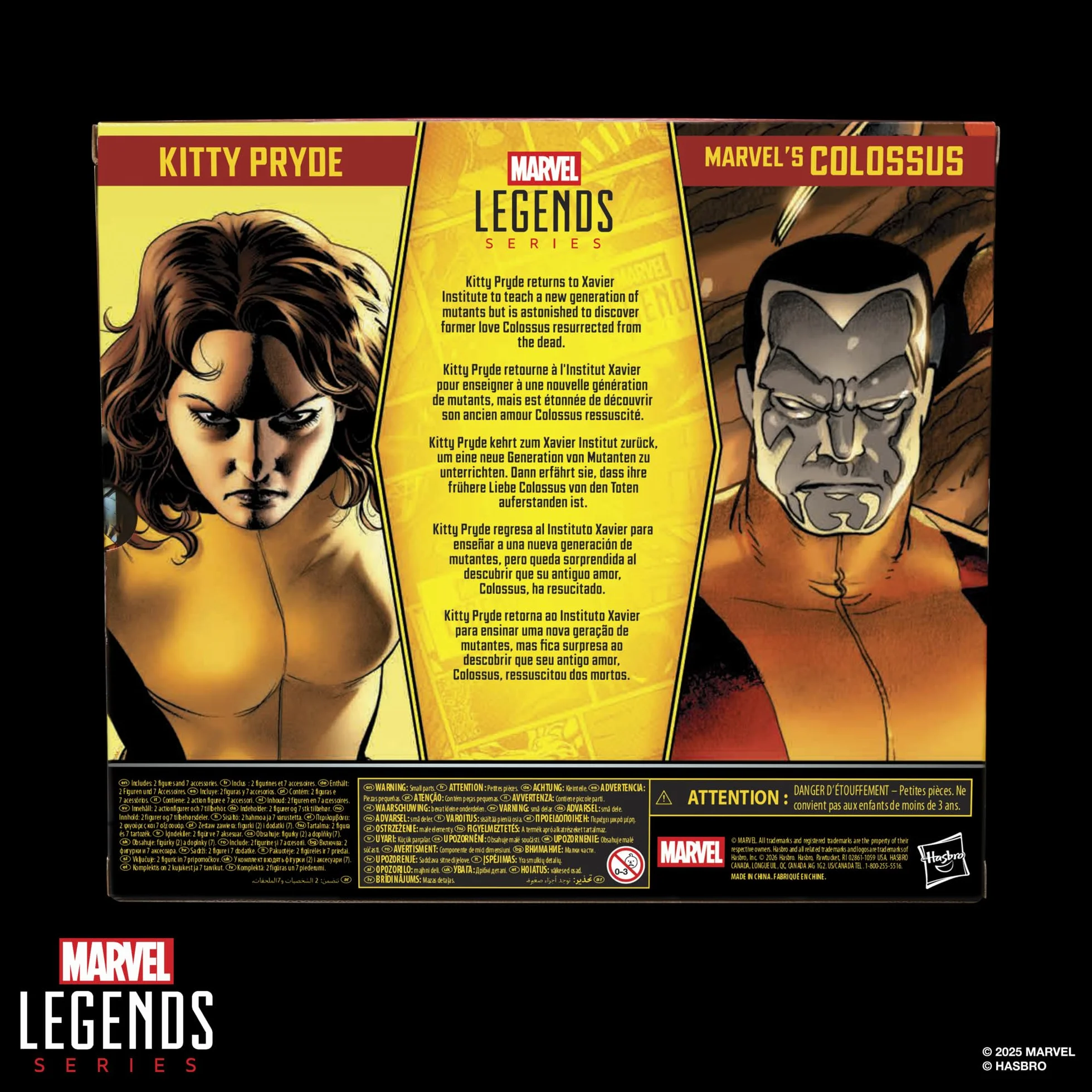 Dwupak Kitty Pryde i Colossus Marvela ze świata X-Men z serii Marvel Legends, dwie 15-centymetrowe figurki kolekcjonerskie inspirowane komiksami Astonishing X-Men